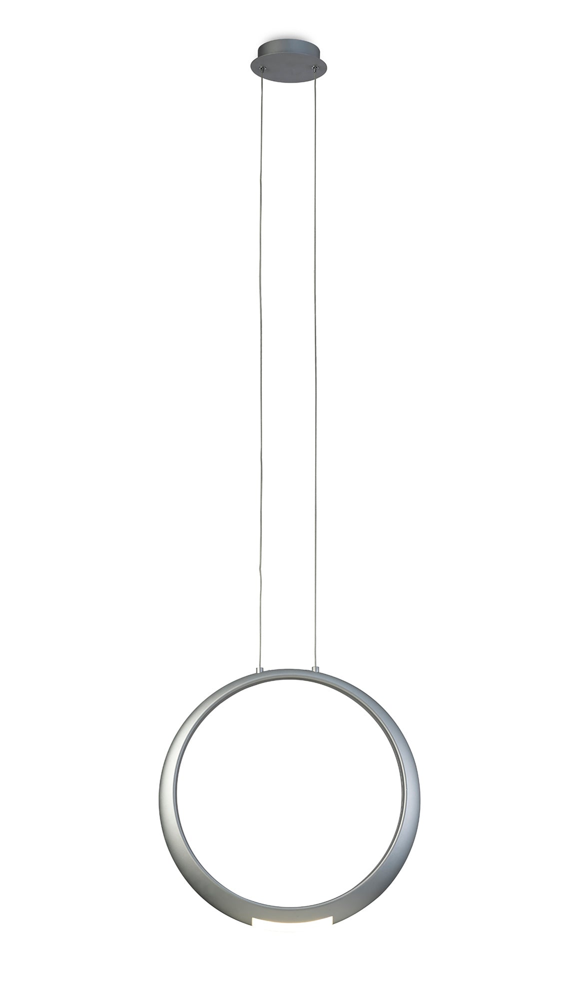 Ring Pendant 50cm Round, 23W LED, 3000K, 1600lm, Silver, 5yrs Warranty by Mantra