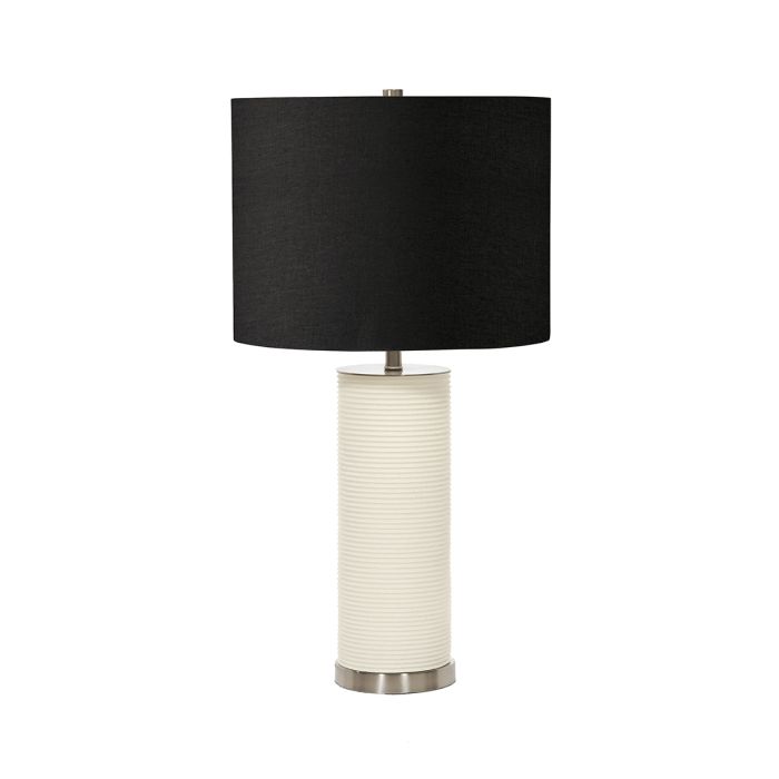 Ripple 1 Light Table Lamp - White with Black Shade