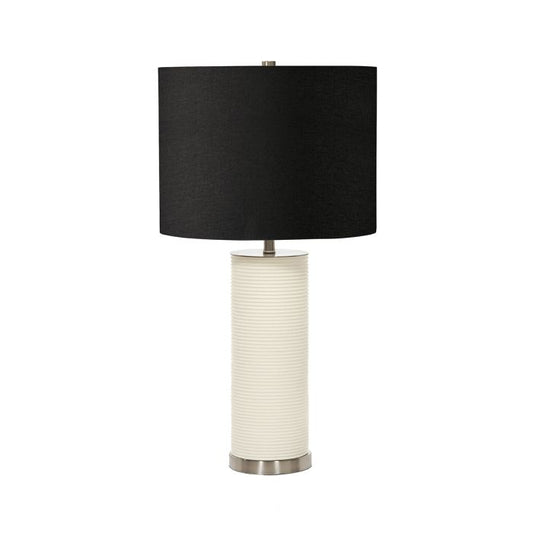 Ripple 1 Light Table Lamp - White with Black Shade