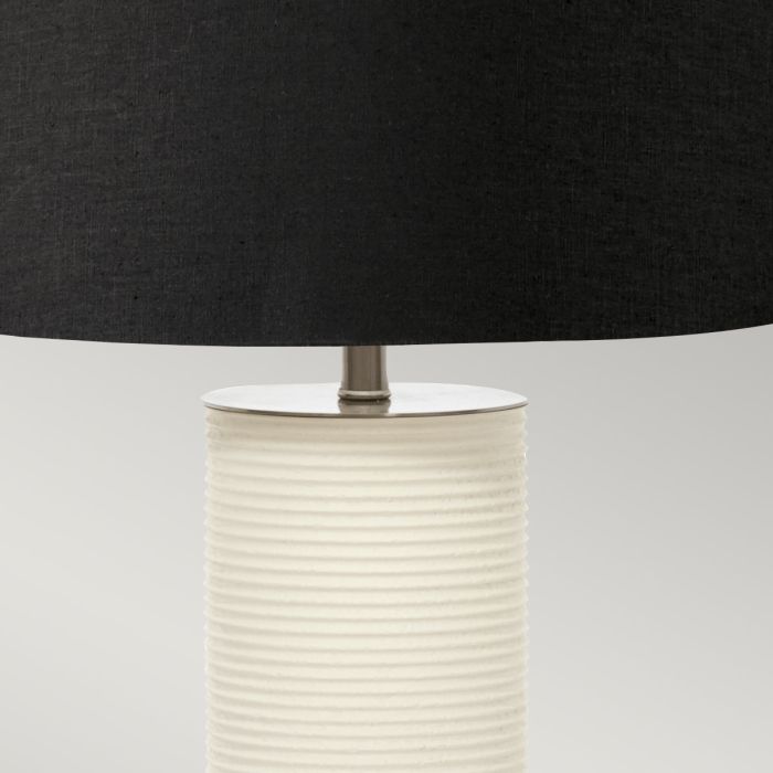 Ripple 1 Light Table Lamp - White with Black Shade