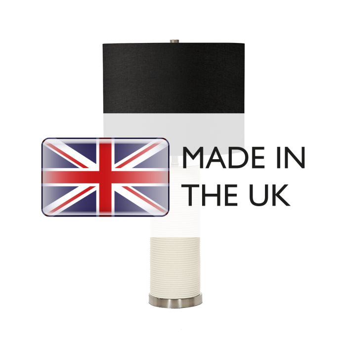 Ripple 1 Light Table Lamp - White with Black Shade