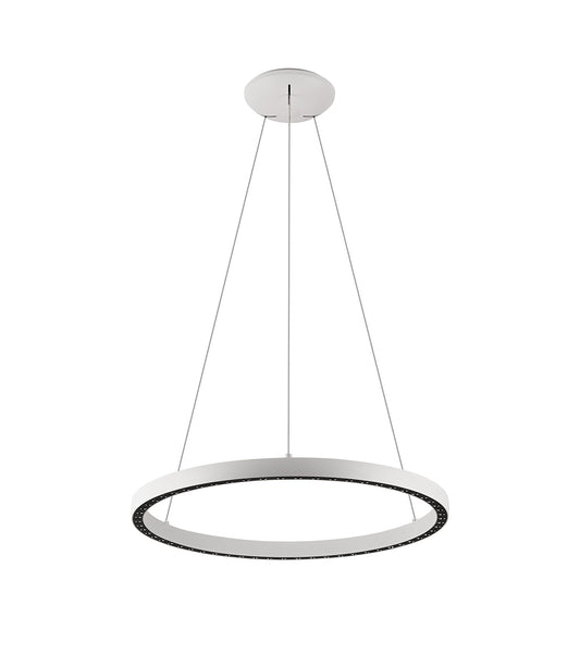 Riumar Ring Pendant 62cm 40W+15W LED, 3 Way Relay, 3000K, 3800lm, White, 3yrs Warranty by Mantra