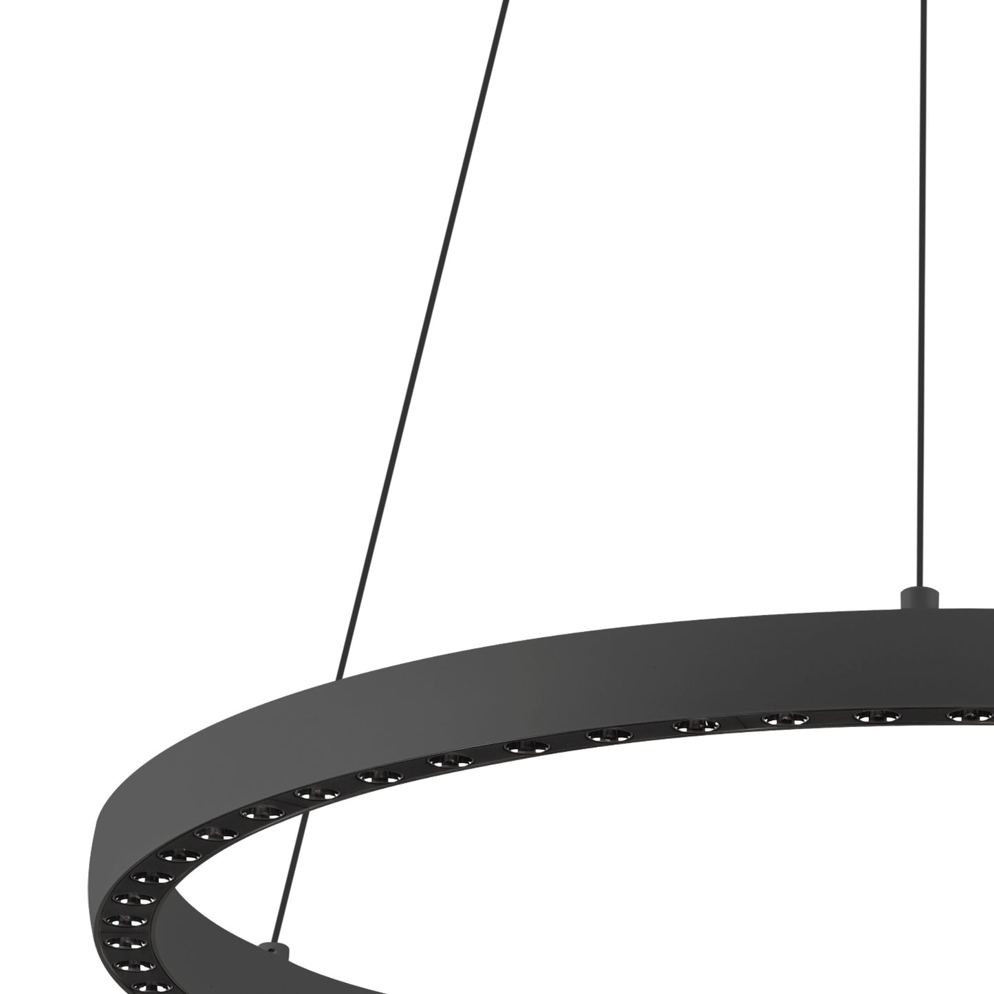 Riumar Ring Pendant 62cm 40W+15W LED, 3 Way Relay, 3000K, 3800lm, Black, 3yrs Warranty by Mantra