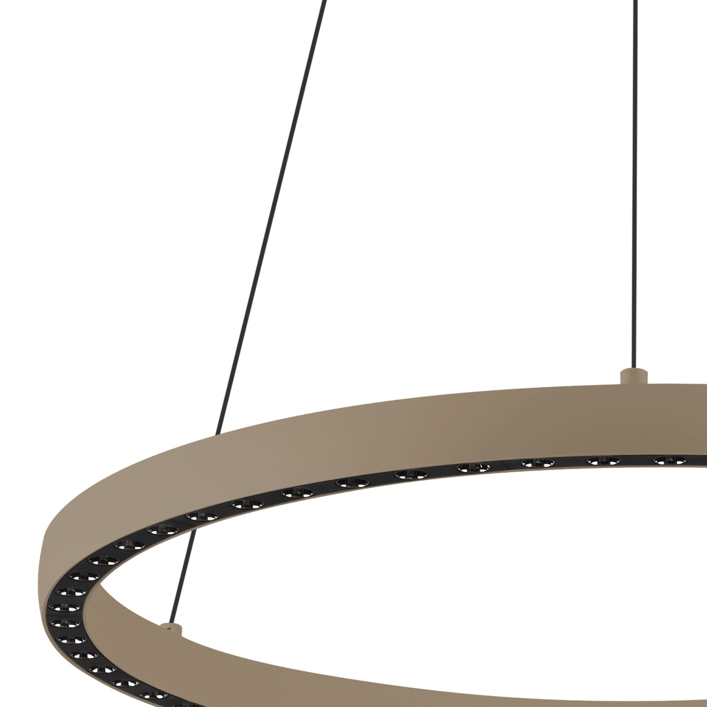 Riumar Ring Pendant 62cm 40W+15W LED, 3 Way Relay, 3000K, 3800lm, Sand Brown, 3yrs Warranty by Mantra