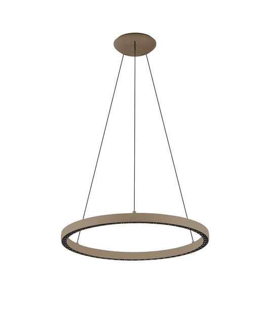 Riumar Ring Pendant 62cm 40W+15W LED, 3 Way Relay, 3000K, 3800lm, Sand Brown, 3yrs Warranty by Mantra