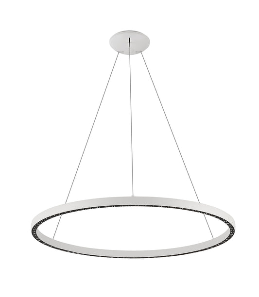 Riumar Ring Pendant 92cm 60W+20W LED, 3 Way Relay, 3000K, 5800lm, White, 3yrs Warranty by Mantra