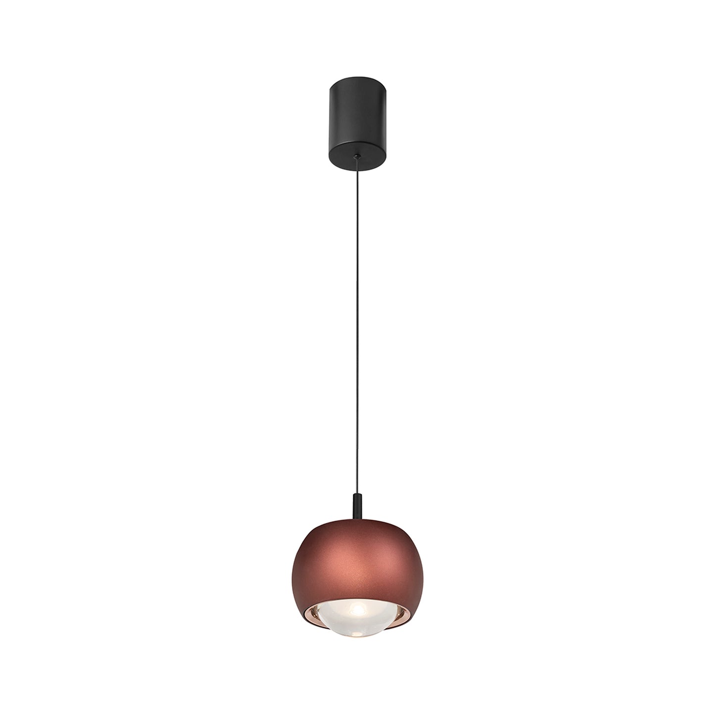 Roller Rise And Fall Pendant, 12W LED, 3000K, 1000lm, Coffee/Black, 3yrs Warranty by Mantra