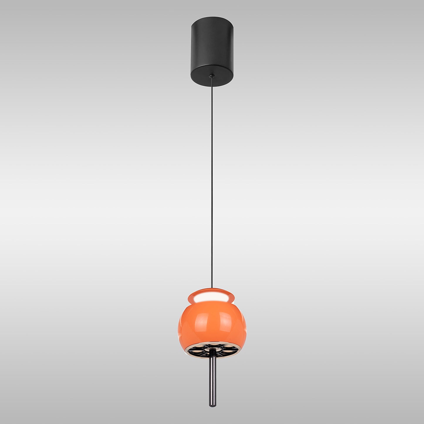 Roller Rise And Fall Pendant, 12W LED, 3000K, 450lm, Orange/Black, 3yrs Warranty by Mantra