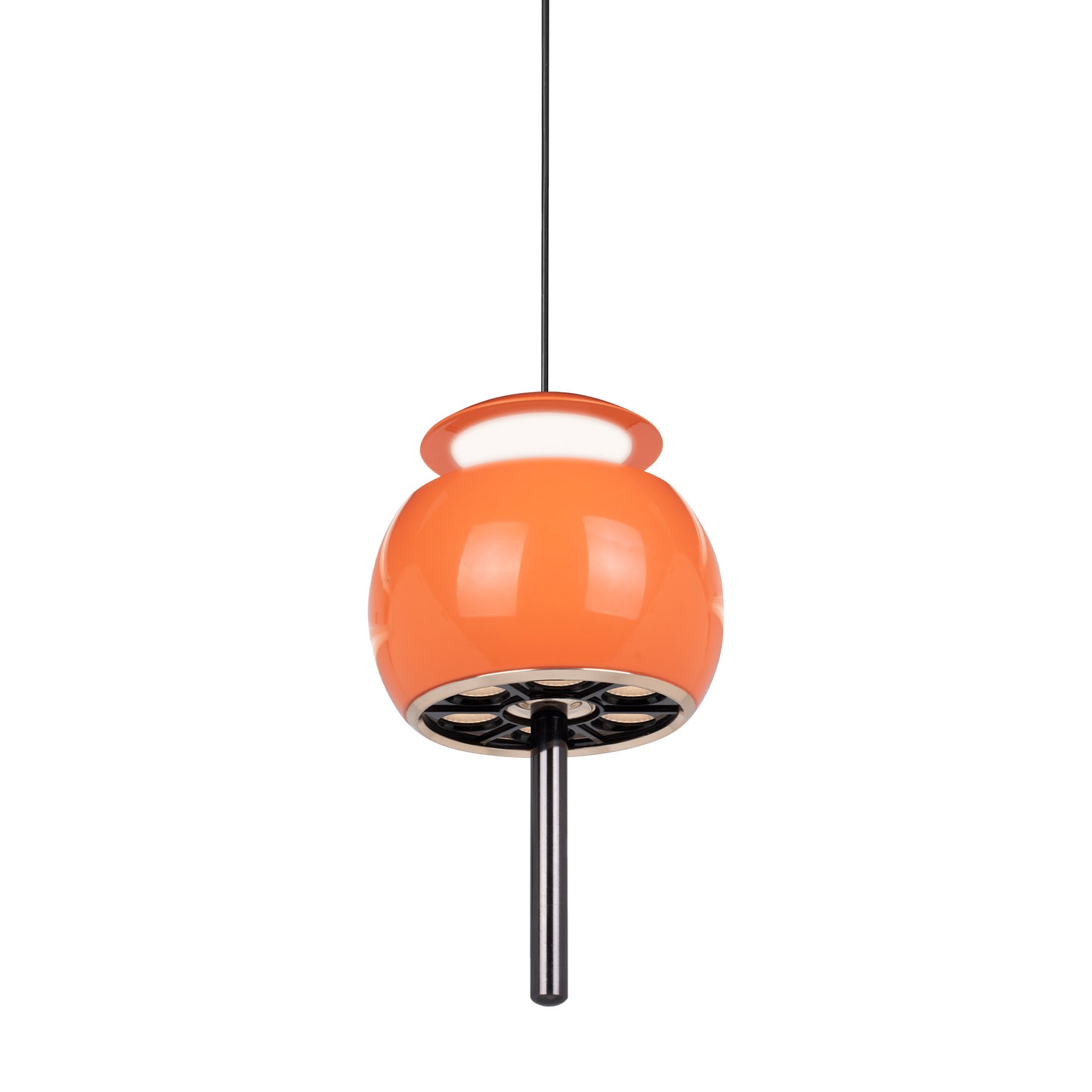 Roller Rise And Fall Pendant, 12W LED, 3000K, 450lm, Orange/Black, 3yrs Warranty by Mantra