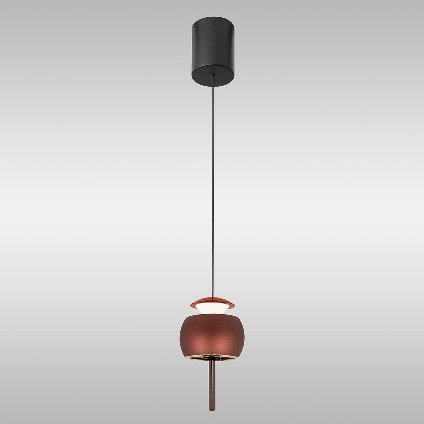 Roller Rise And Fall Pendant, 12W LED, 3000K, 450lm, Coffee/Black, 3yrs Warranty by Mantra