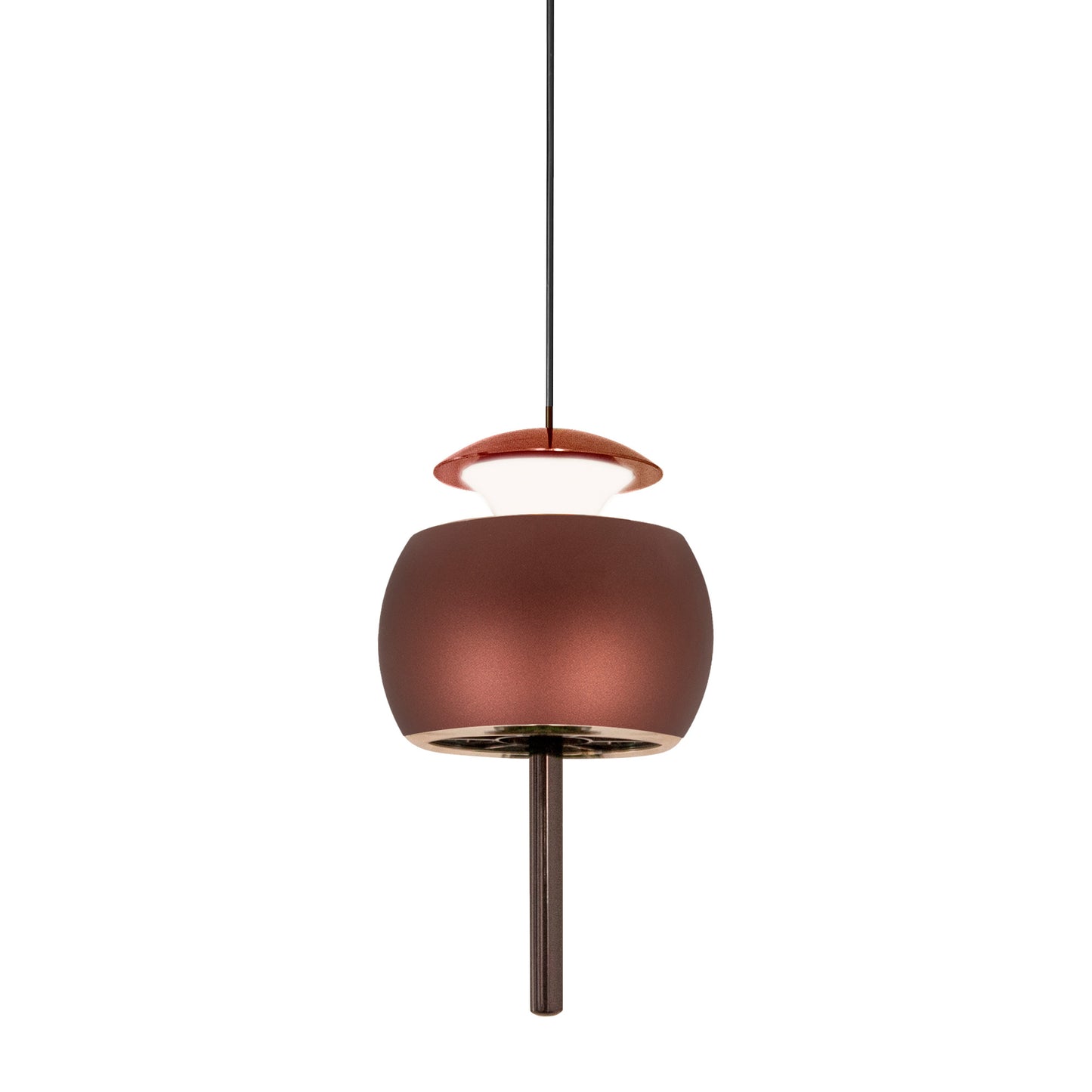 Roller Rise And Fall Pendant, 12W LED, 3000K, 450lm, Coffee/Black, 3yrs Warranty by Mantra