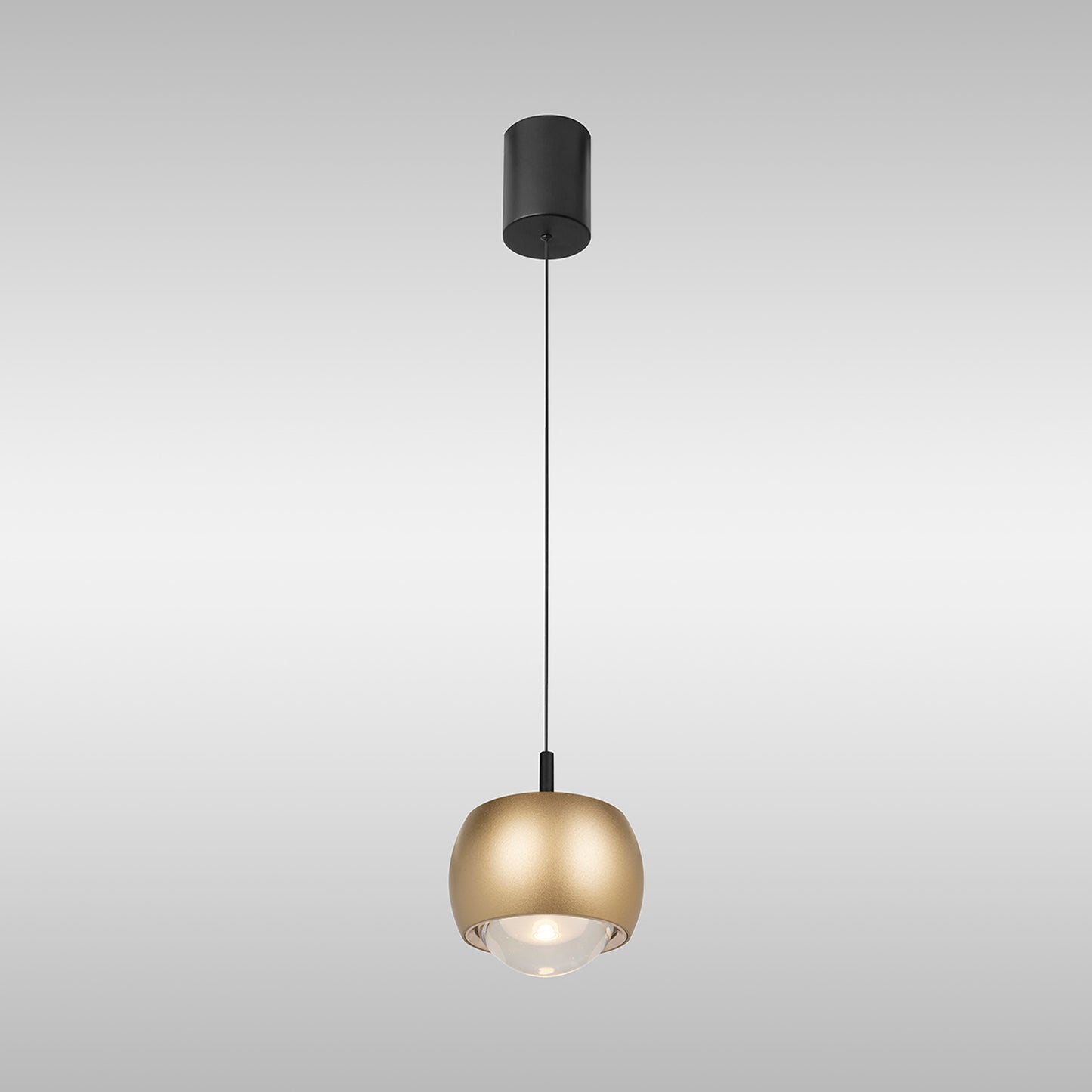 Roller Rise And Fall Pendant, 12W LED, 3000K, 1000lm, Gold/Black, 3yrs Warranty by Mantra