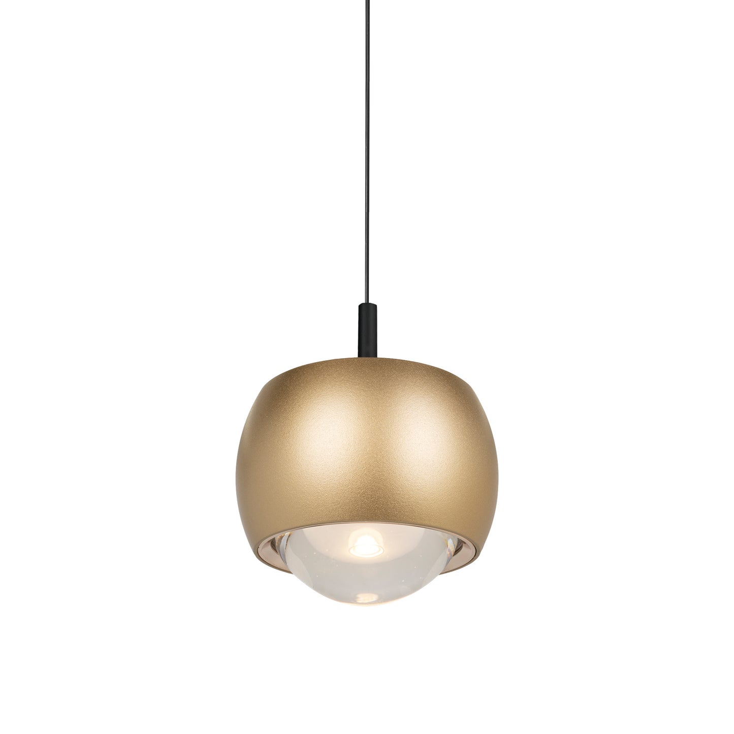 Roller Rise And Fall Pendant, 12W LED, 3000K, 1000lm, Gold/Black, 3yrs Warranty by Mantra