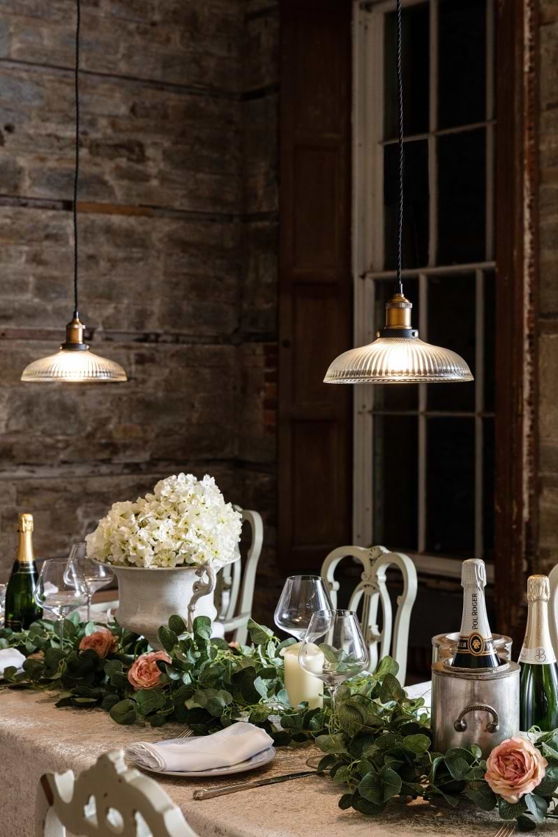 Romilly Dome Etched Glass French Style Pendant Light