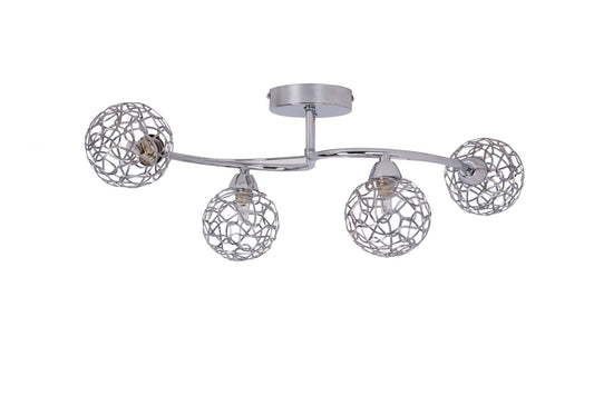 Ronda 4 Light Polished Chrome with Mesh Ball Shade