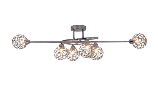 Ronda 6 Light Polished Chrome with Mesh Ball Shade