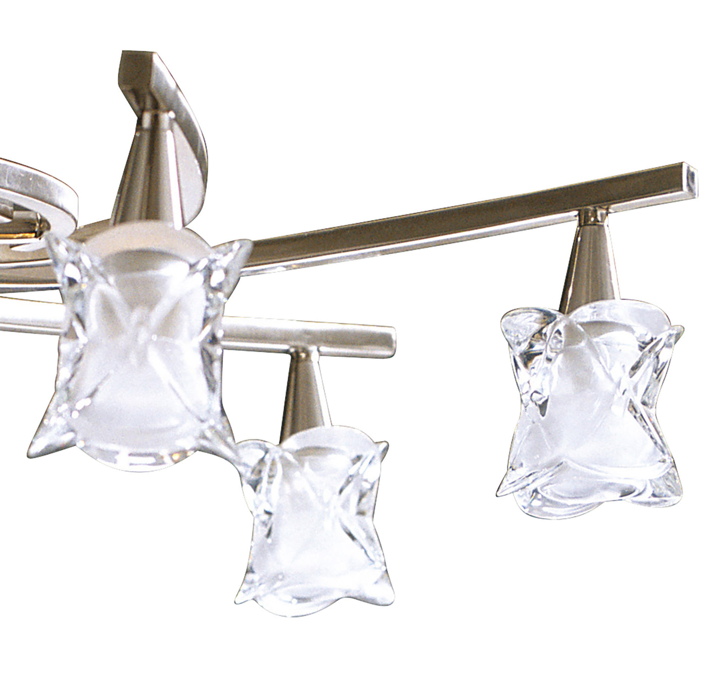 Rosa Del Desierto Telescopic Pendant Convertible To Semi Flush 6 Light G9, Satin Nickel by Mantra