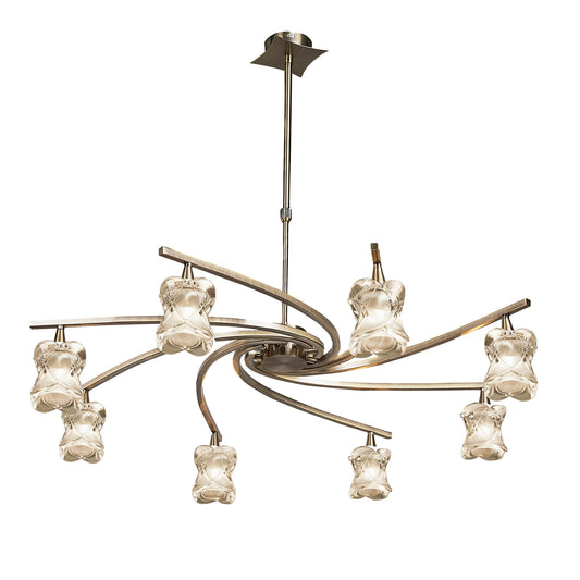 Rosa Del Desierto Telescopic Pendant 8 Light G9, Antique Brass by Mantra