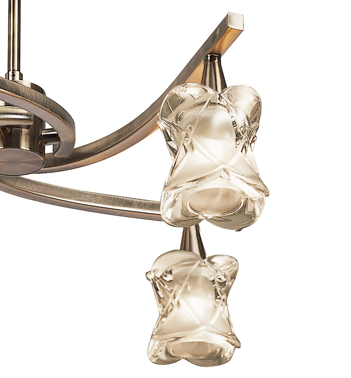 Rosa Del Desierto Telescopic Pendant Convertible To Semi Flush 4 Light G9, Antique Brass by Mantra