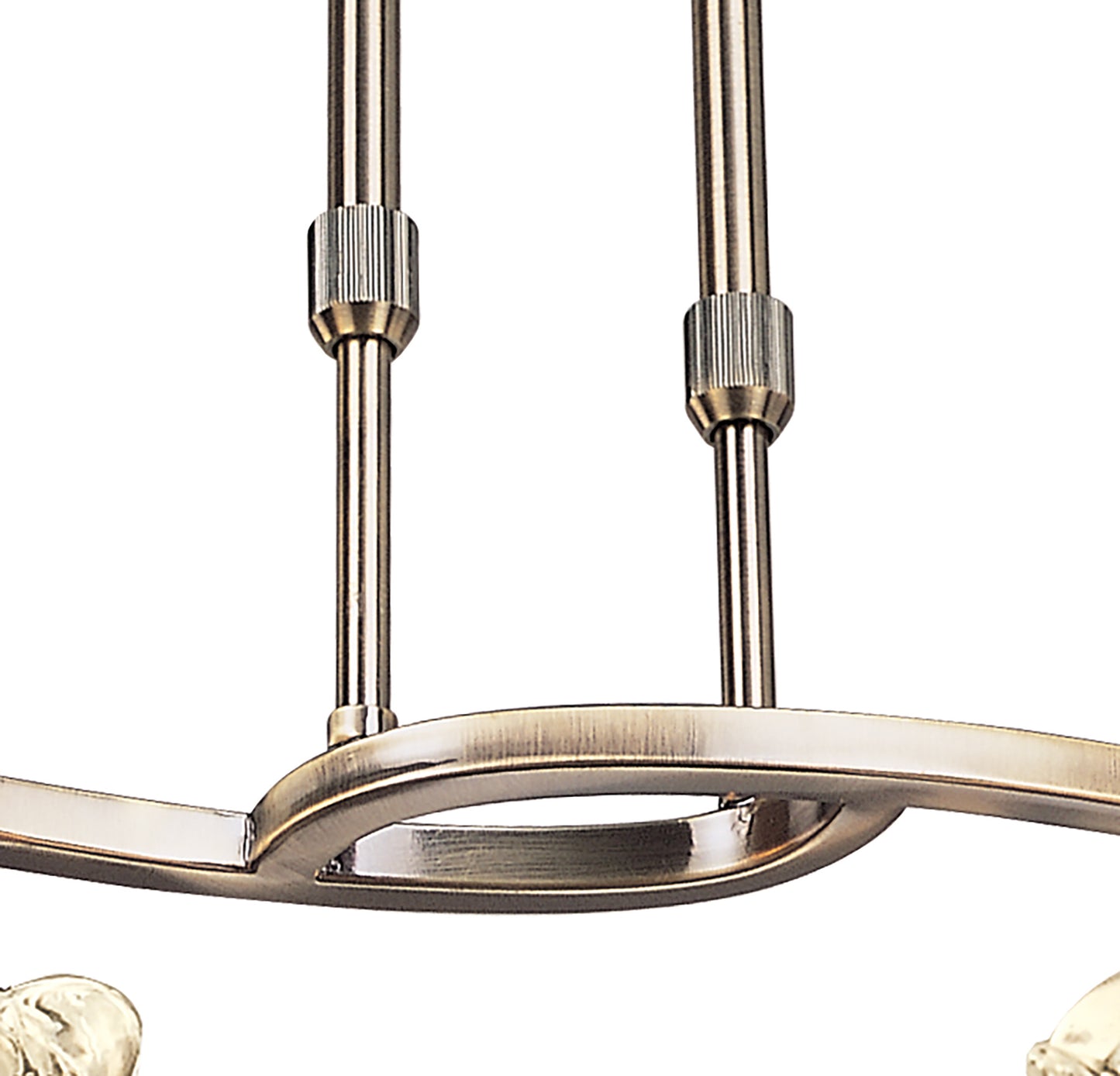 Rosa Del Desierto Telescopic Linear Pendant Line 4 Light G9, Antique Brass by Mantra