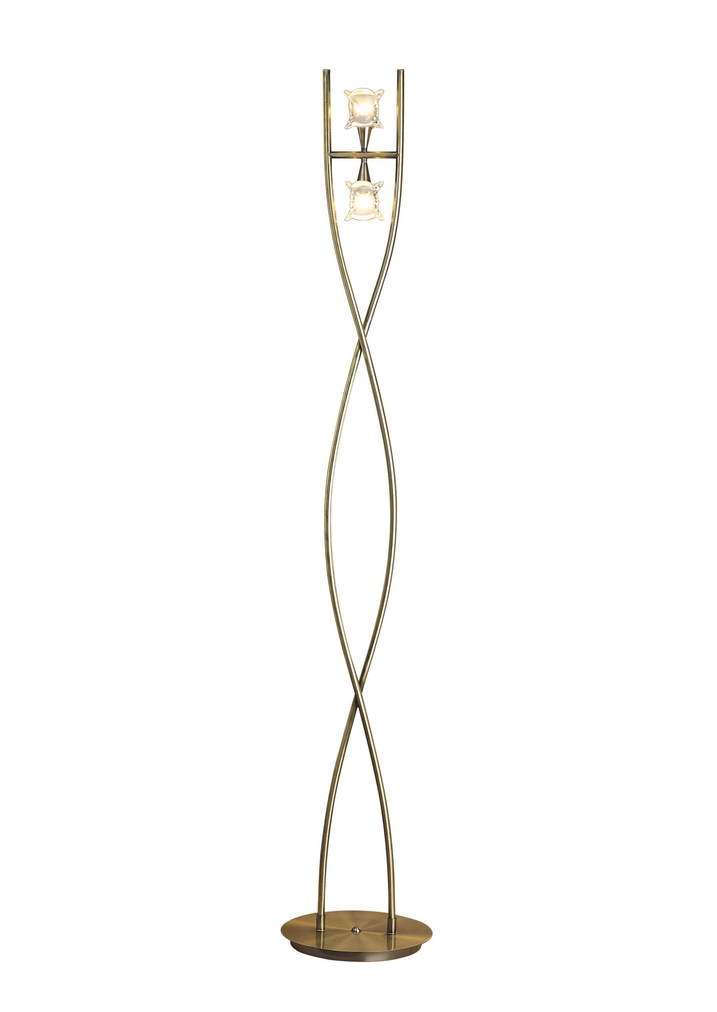 Rosa Del Desierto Floor Lamp 2 Light G9, Antique Brass, NOT LED/CFL Compatible by Mantra