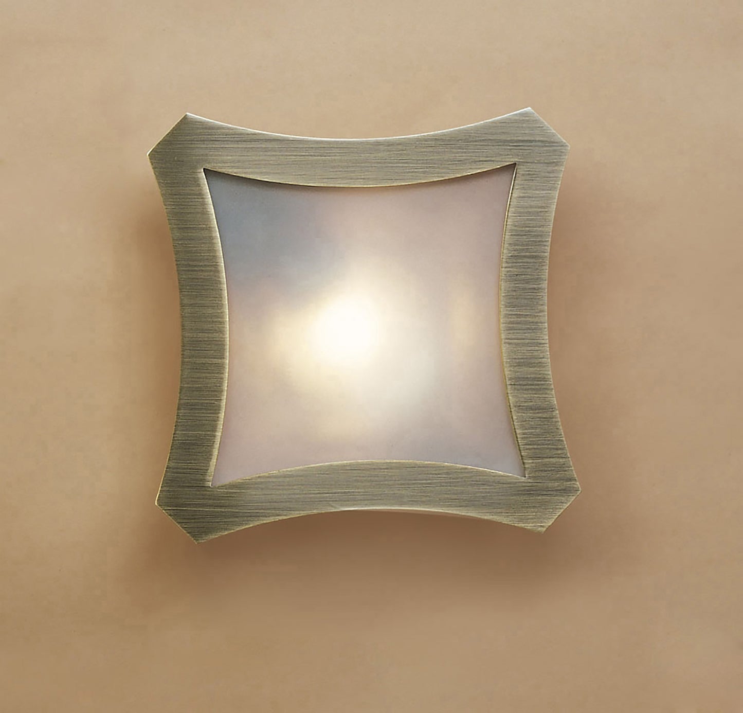 Rosa Del Desierto Flush Ceiling Large Square 1 Light R7S-78mm, Antique Brass by Mantra