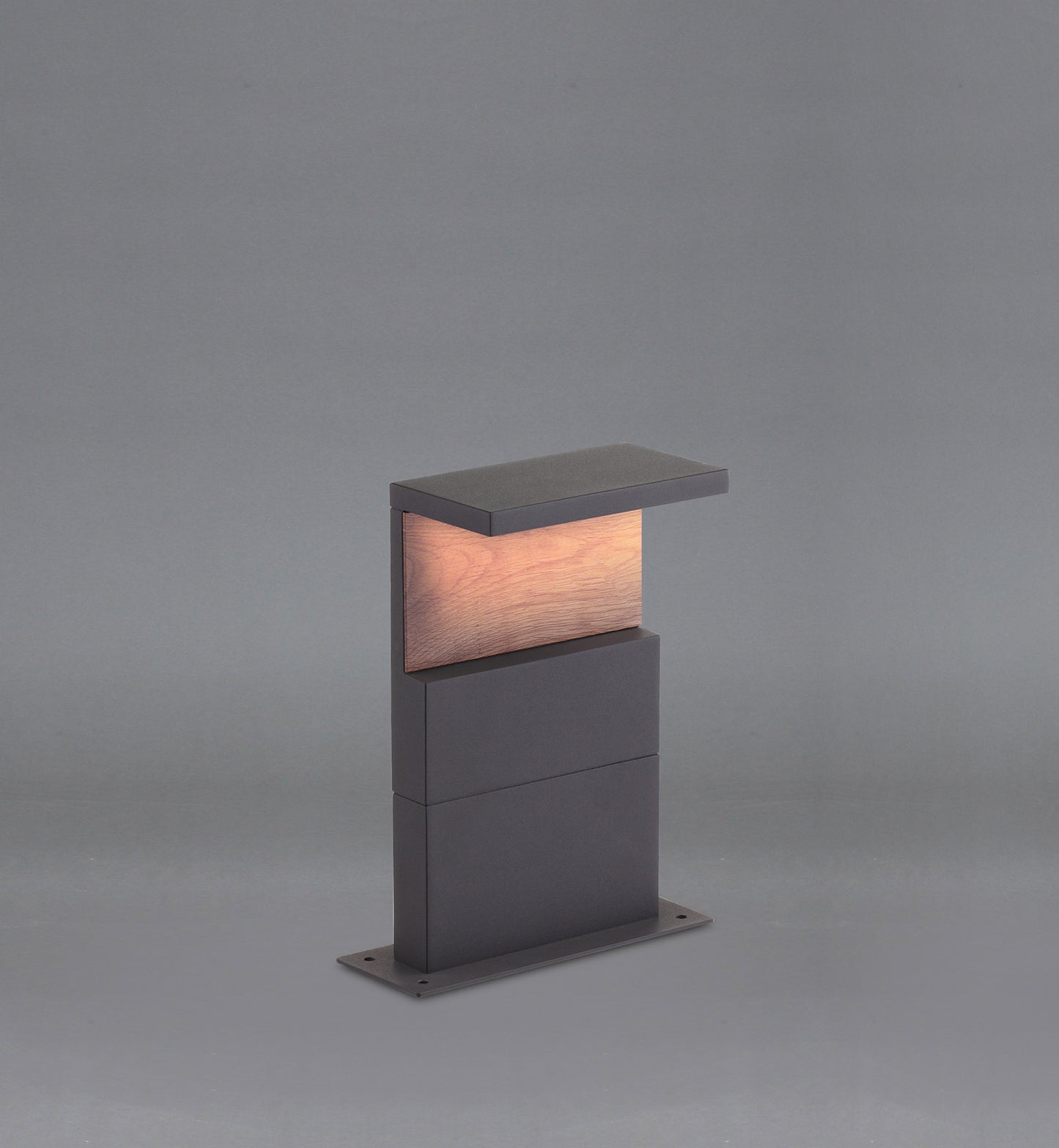 Ruka Floor Lamp Small, 13W LED, 3000K, 850lm, IP54, Anthracite/Walnut, 3yrs Warranty by Mantra