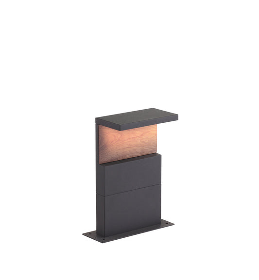 Ruka Floor Lamp Small, 13W LED, 3000K, 850lm, IP54, Anthracite/Walnut, 3yrs Warranty by Mantra