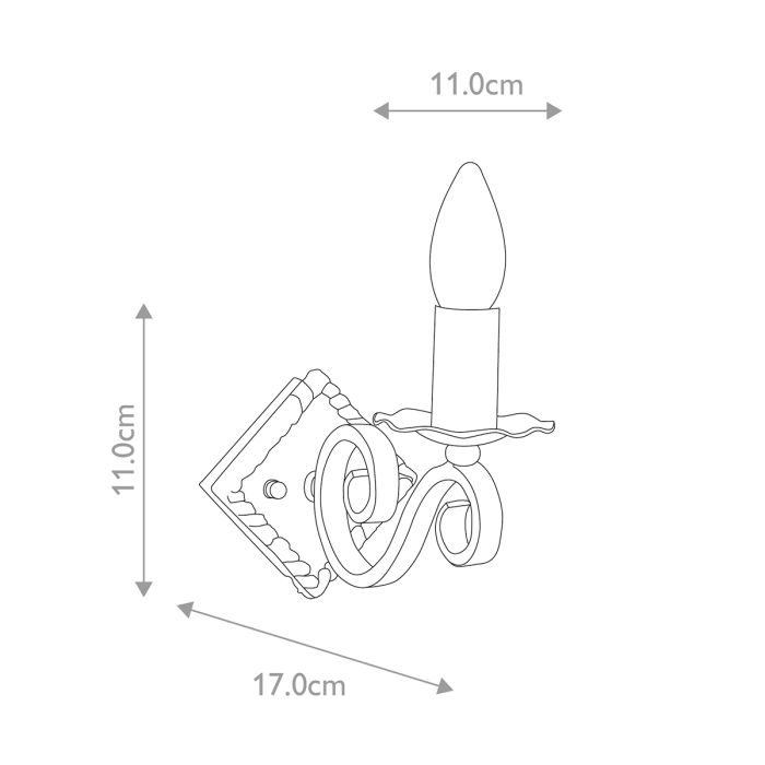 Rectory 1 Light Wall - Black, Cast Iron