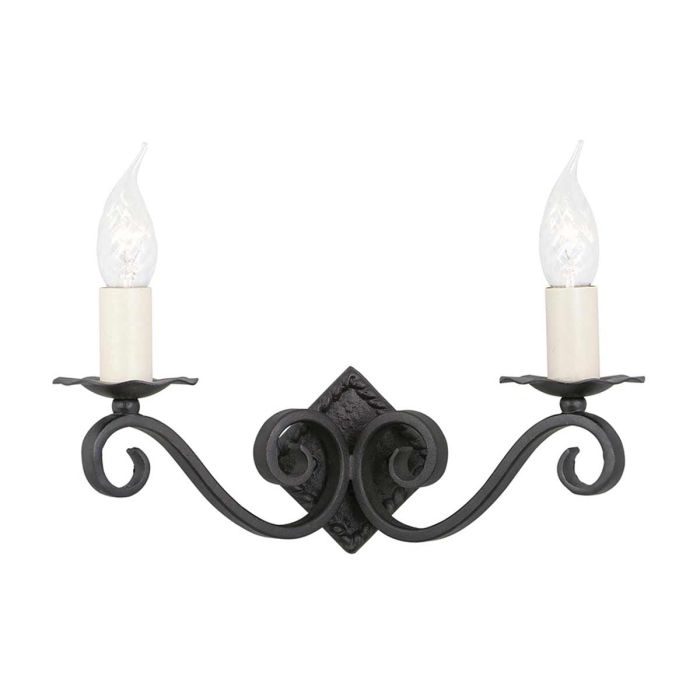Rectory 2 Light Wall - Black, Cast Iron