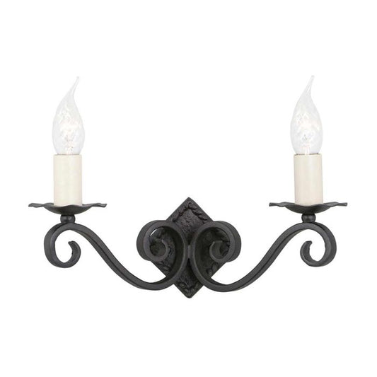 Rectory 2 Light Wall - Black, Cast Iron
