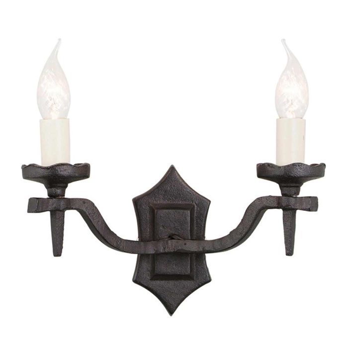 Rectory 2 Light Wall - Black