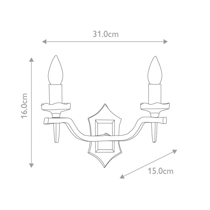 Rectory 2 Light Wall - Black