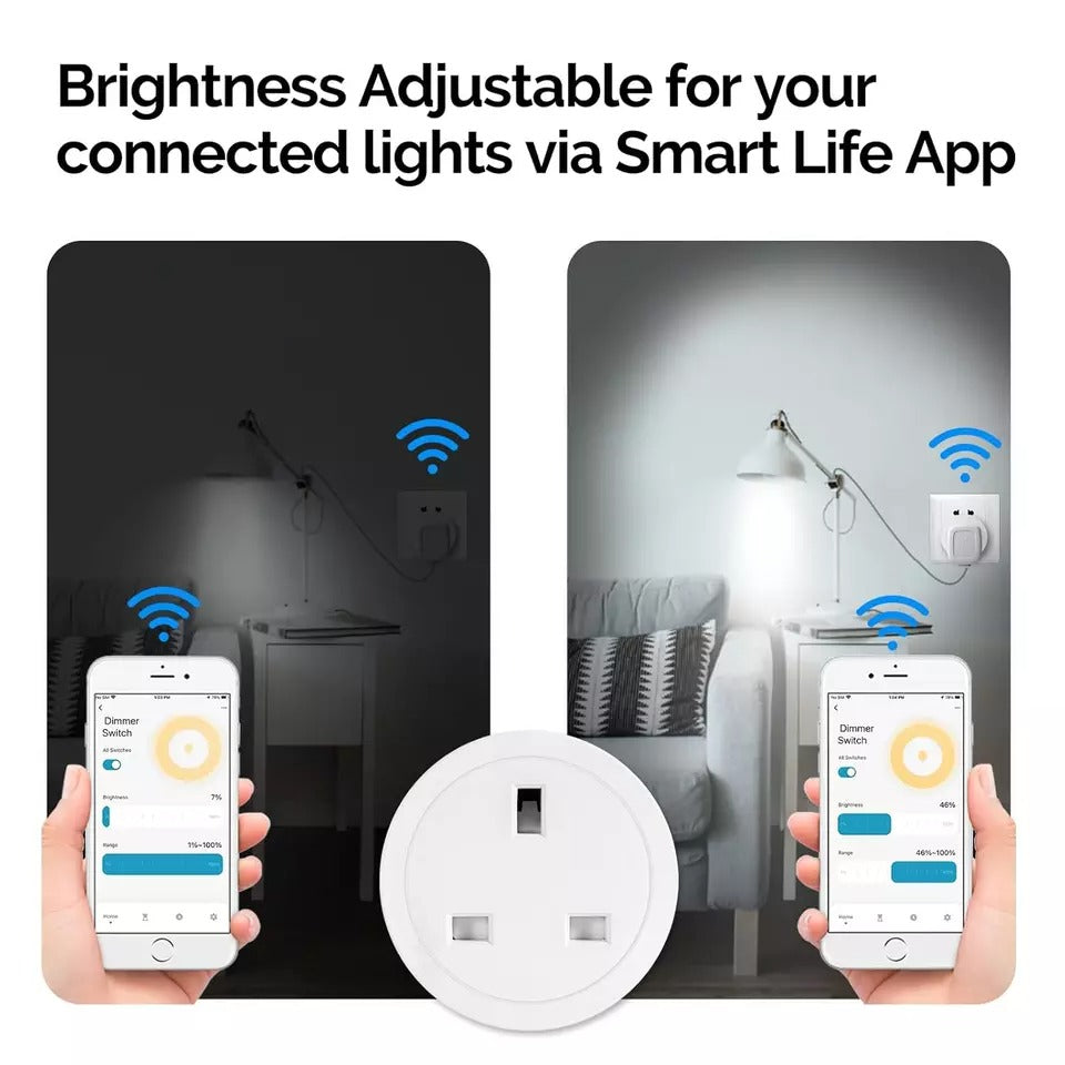 MOES Smart Dimmer Wifi Plug for Dimmable LED, CFL, Halogen, RGB Strips. Alexa, Google Assistant, Smart Life, Tuya Compatible