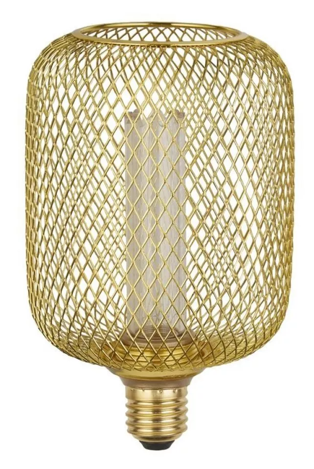 Wire Mesh Effect Drum Lamp - Gold Metal - SPECIAL OFFER