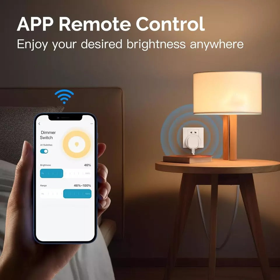 MOES Smart Dimmer Wifi Plug for Dimmable LED, CFL, Halogen, RGB Strips. Alexa, Google Assistant, Smart Life, Tuya Compatible