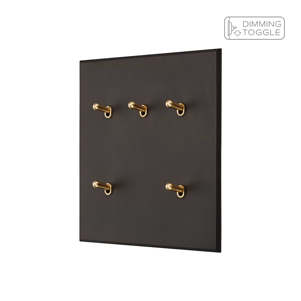 Heritage Bronze 5 Gang 2 Way Dimming Toggle Switch - The Palaces Collection
