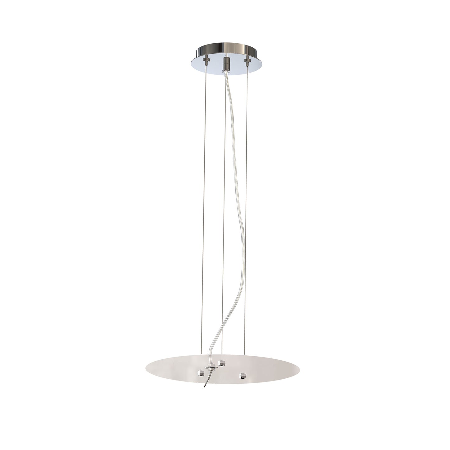 Sabina Pendant Kit 43CM, Polished Chrome/White Acrylic by Mantra