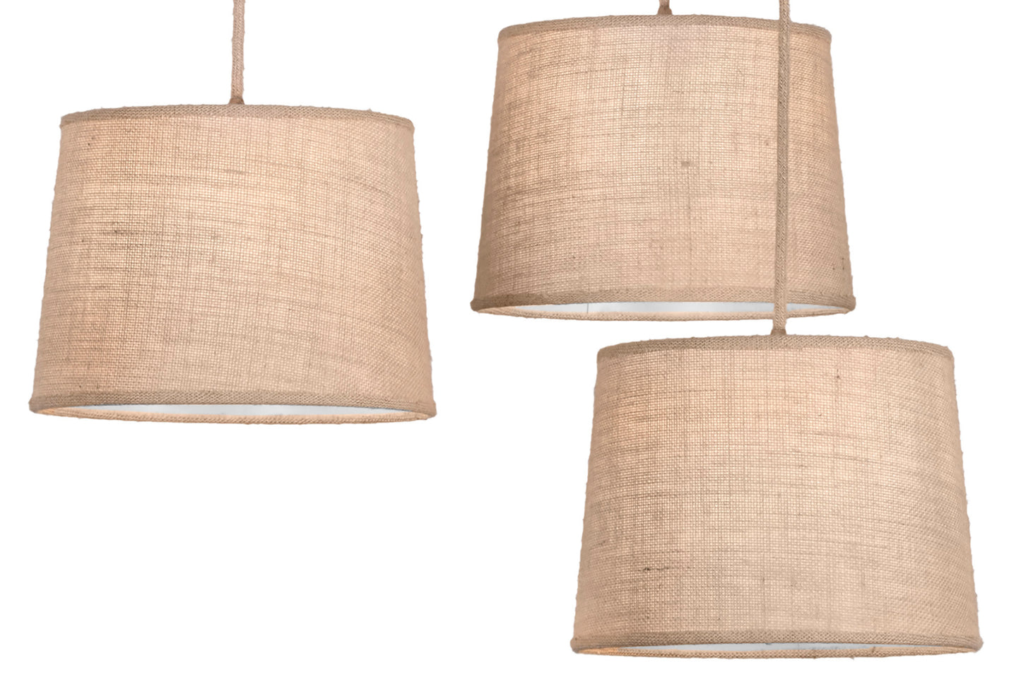 Sabina Pendant 3 x E27 (Max 40W), Imitation Wood, Linen Shade by Mantra