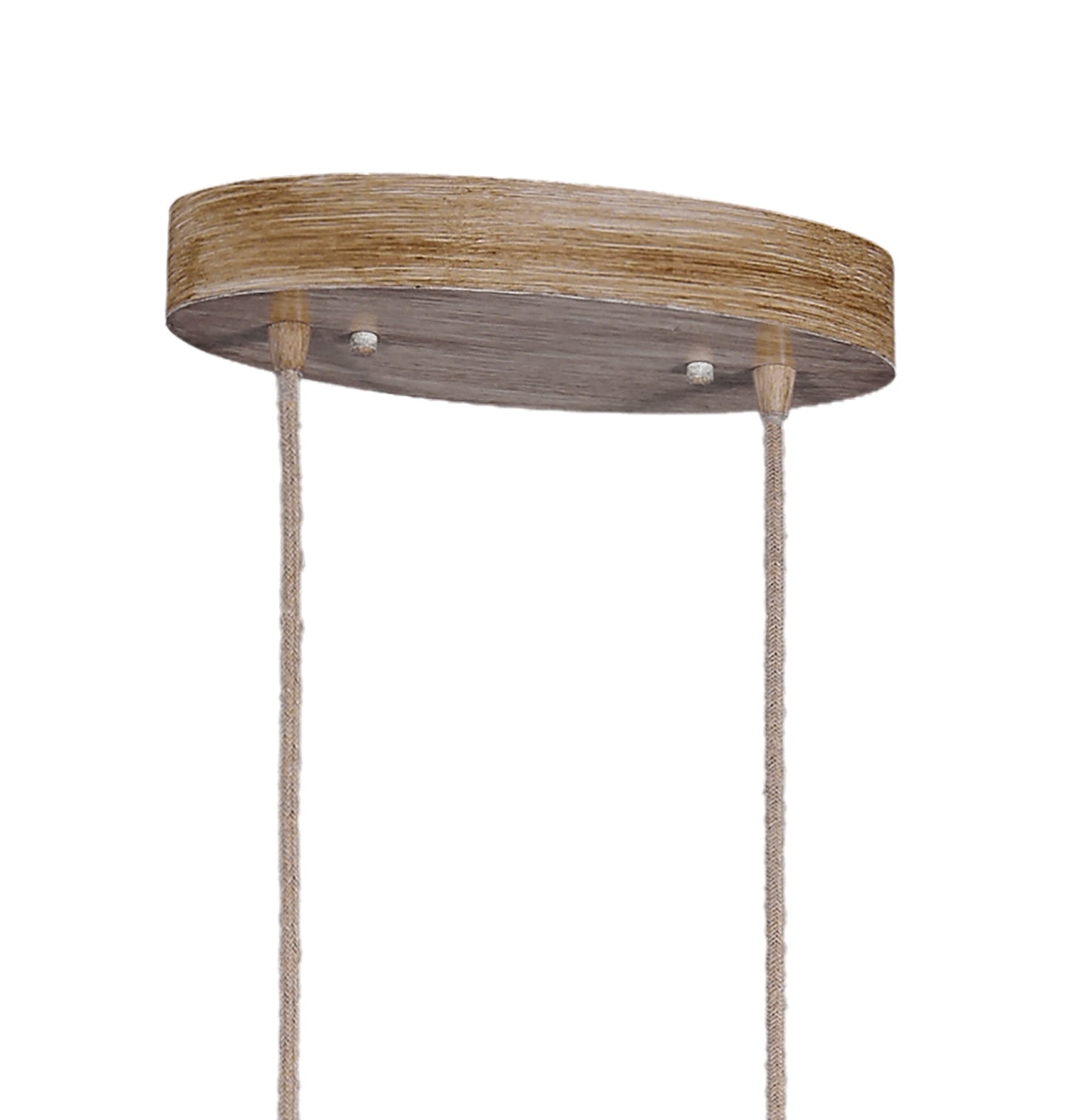 Sabina Pendant 2 x E27 (Max 40W), Imitation Wood, Linen Shade by Mantra