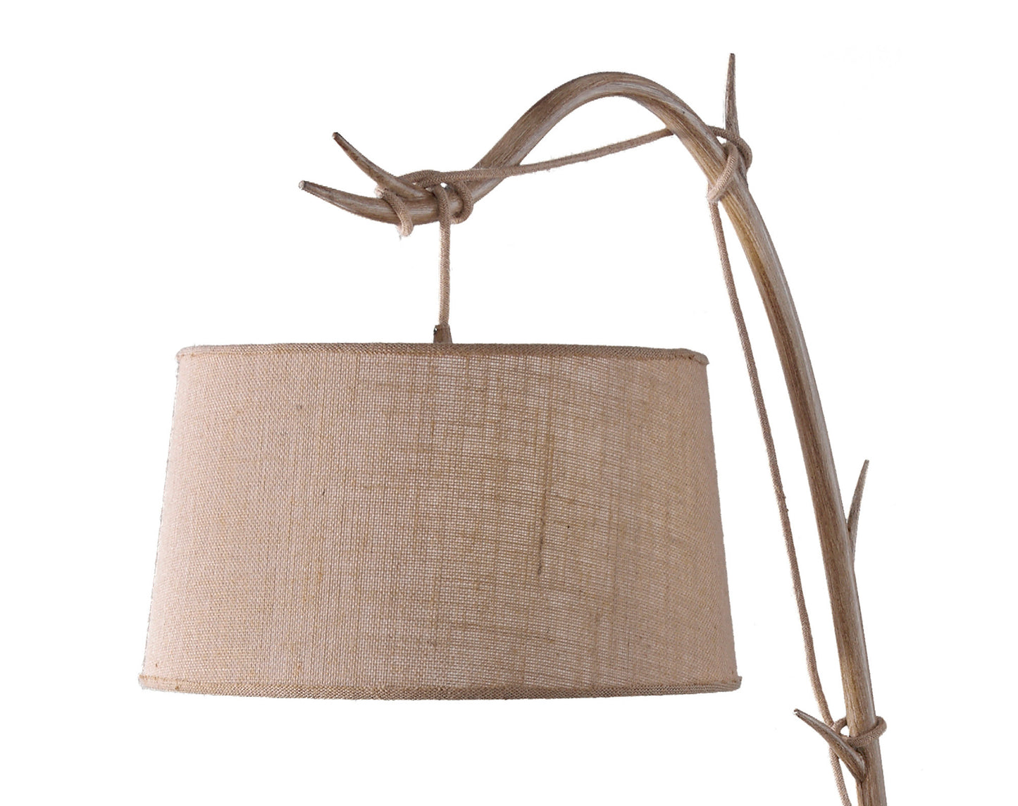 Sabina Floor Lamp 182cm, 1 x E27 (Max 40W), Imitation Wood, Linen Shade Item Weight: 18.2kg by Mantra