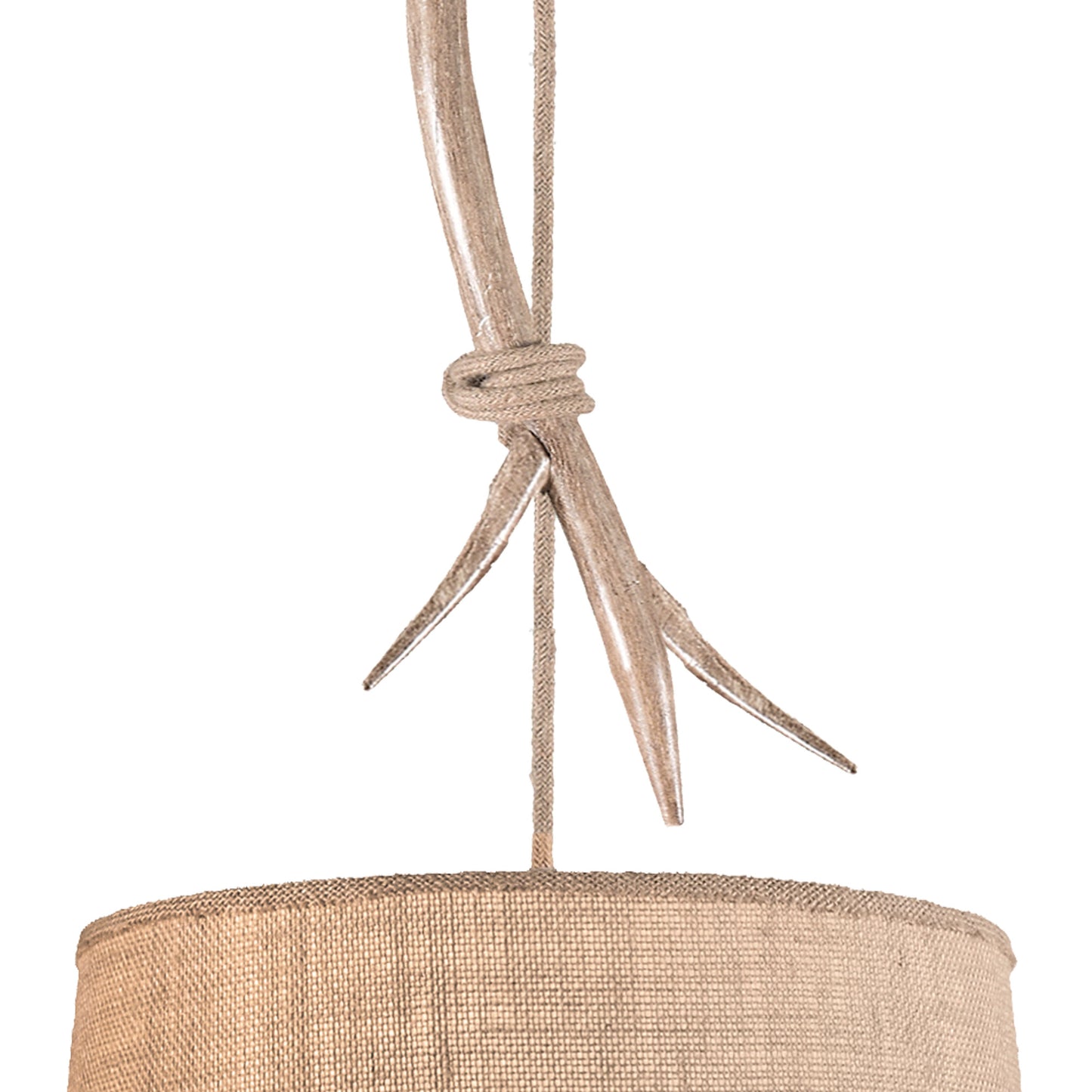 Sabina Pendant 30cm Round, 1 x E27 (Max 20W), Imitation Wood, Linen Shade by Mantra