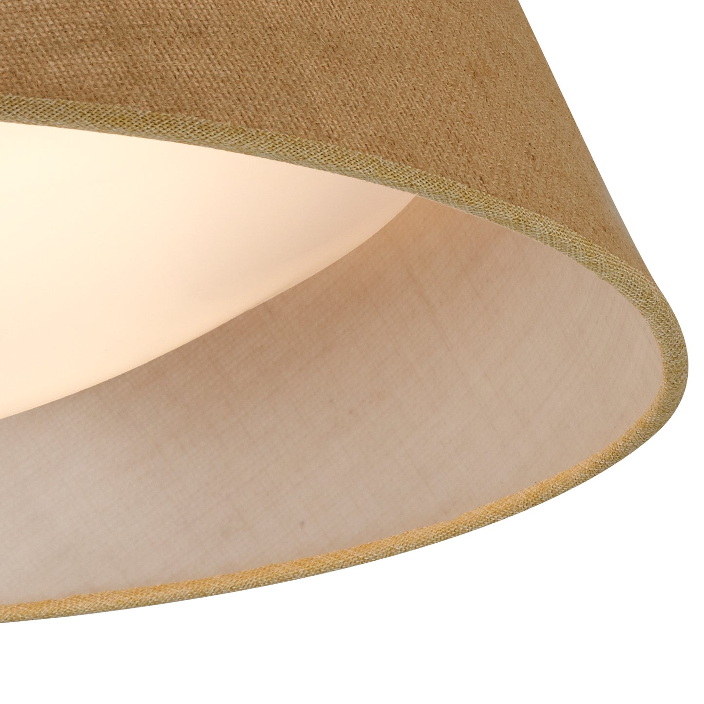 Sabina Ceiling 5 x E27 (Max 20W), Brown Linen Shade/White Acrylic by Mantra