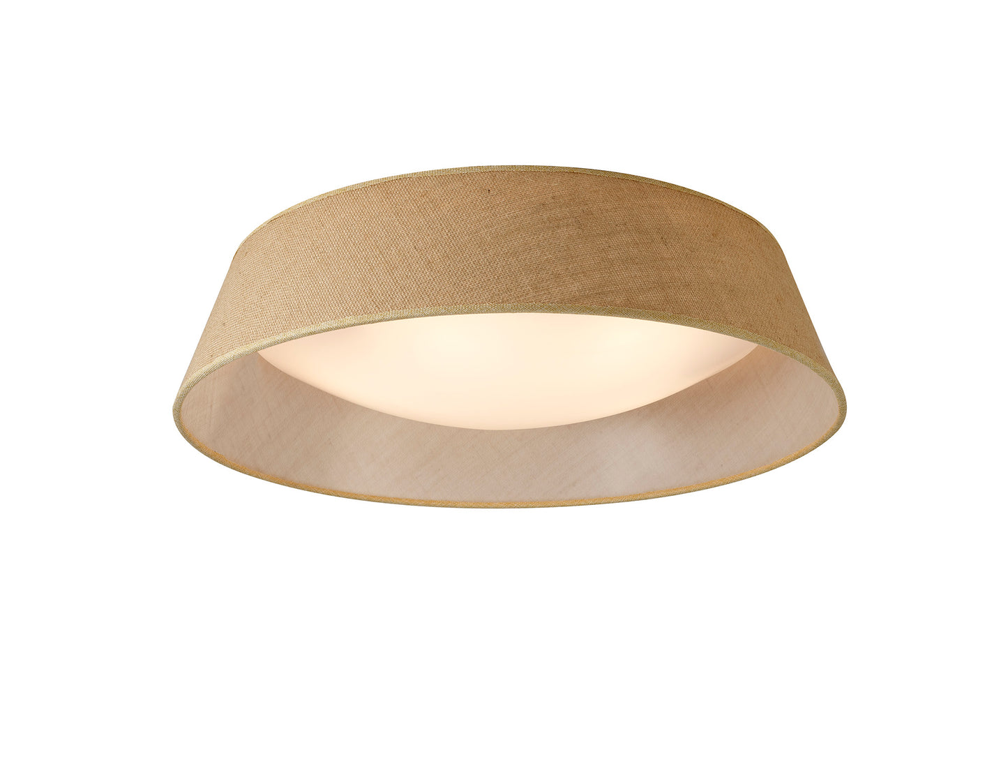 Sabina Ceiling 5 x E27 (Max 20W), Brown Linen Shade/White Acrylic by Mantra