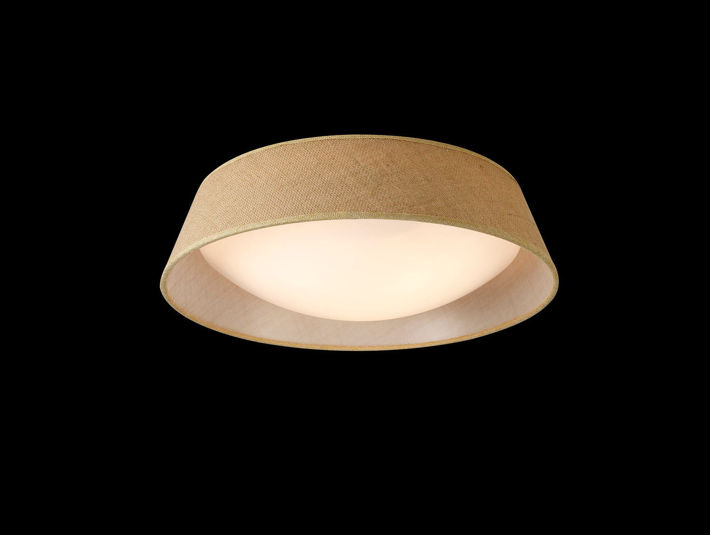 Sabina Ceiling 3 x E27 (Max 20W), Brown Linen Shade/White Acrylic by Mantra