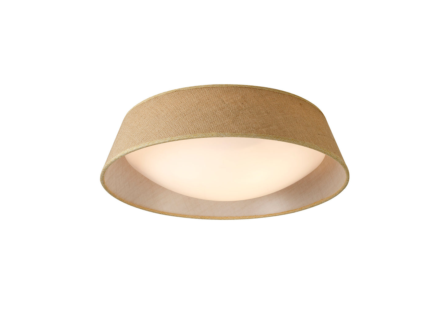 Sabina Ceiling 3 x E27 (Max 20W), Brown Linen Shade/White Acrylic by Mantra