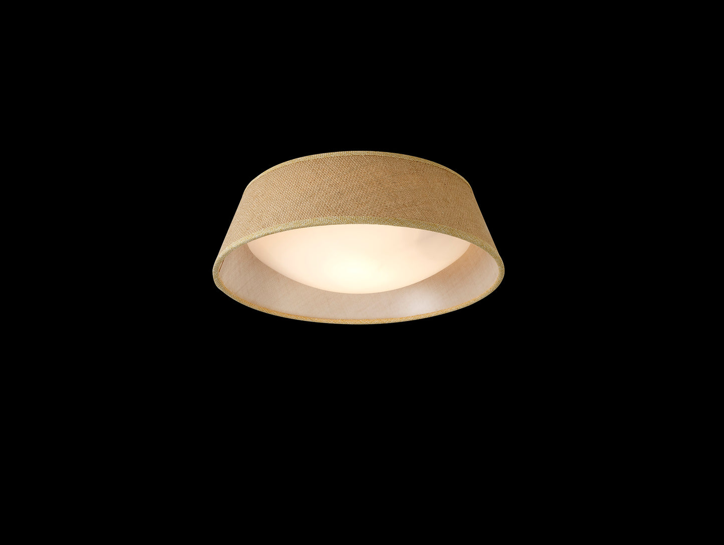 Sabina Ceiling 2 x E27 (Max 20W), Brown Linen Shade/White Acrylic by Mantra