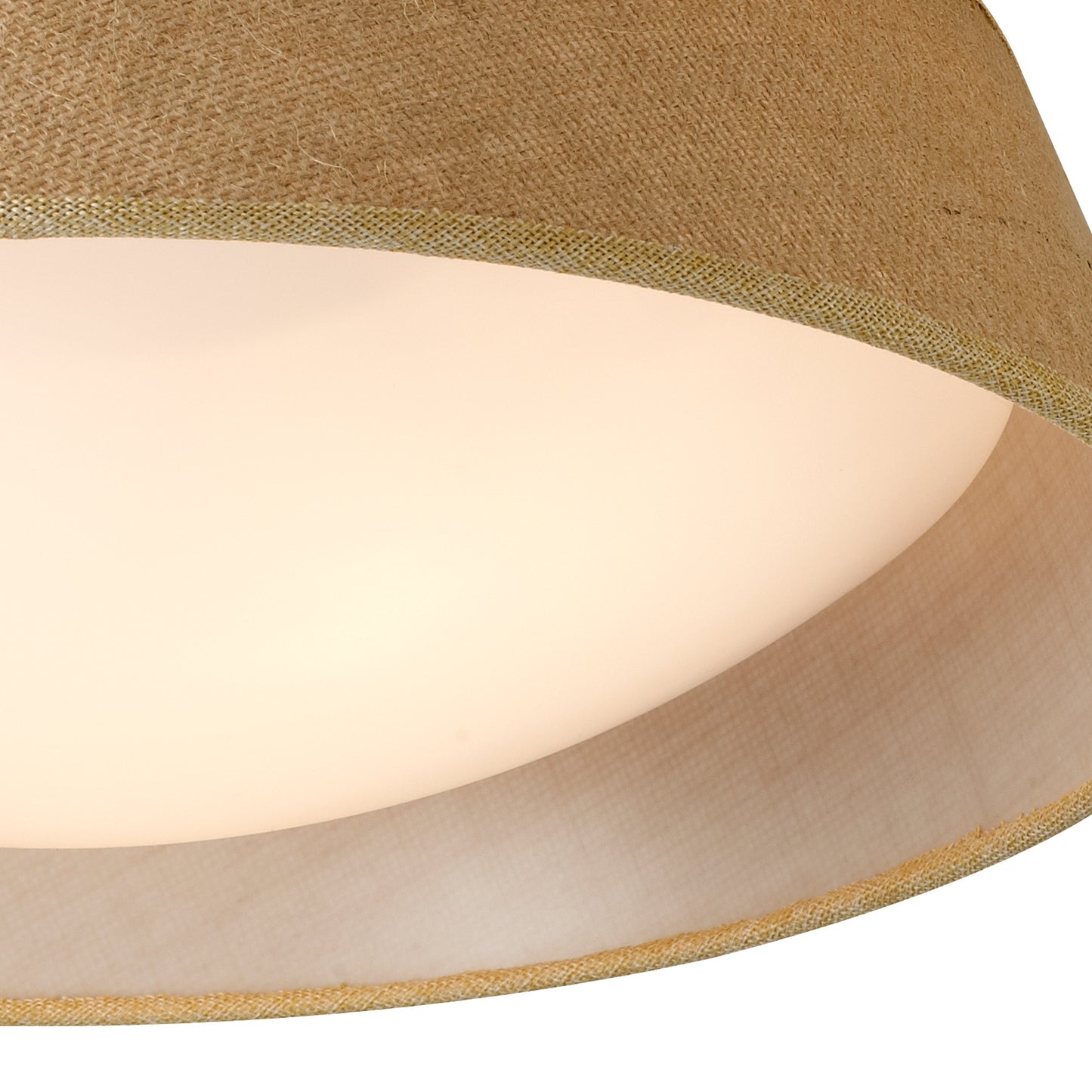 Sabina Ceiling 2 x E27 (Max 20W), Brown Linen Shade/White Acrylic by Mantra