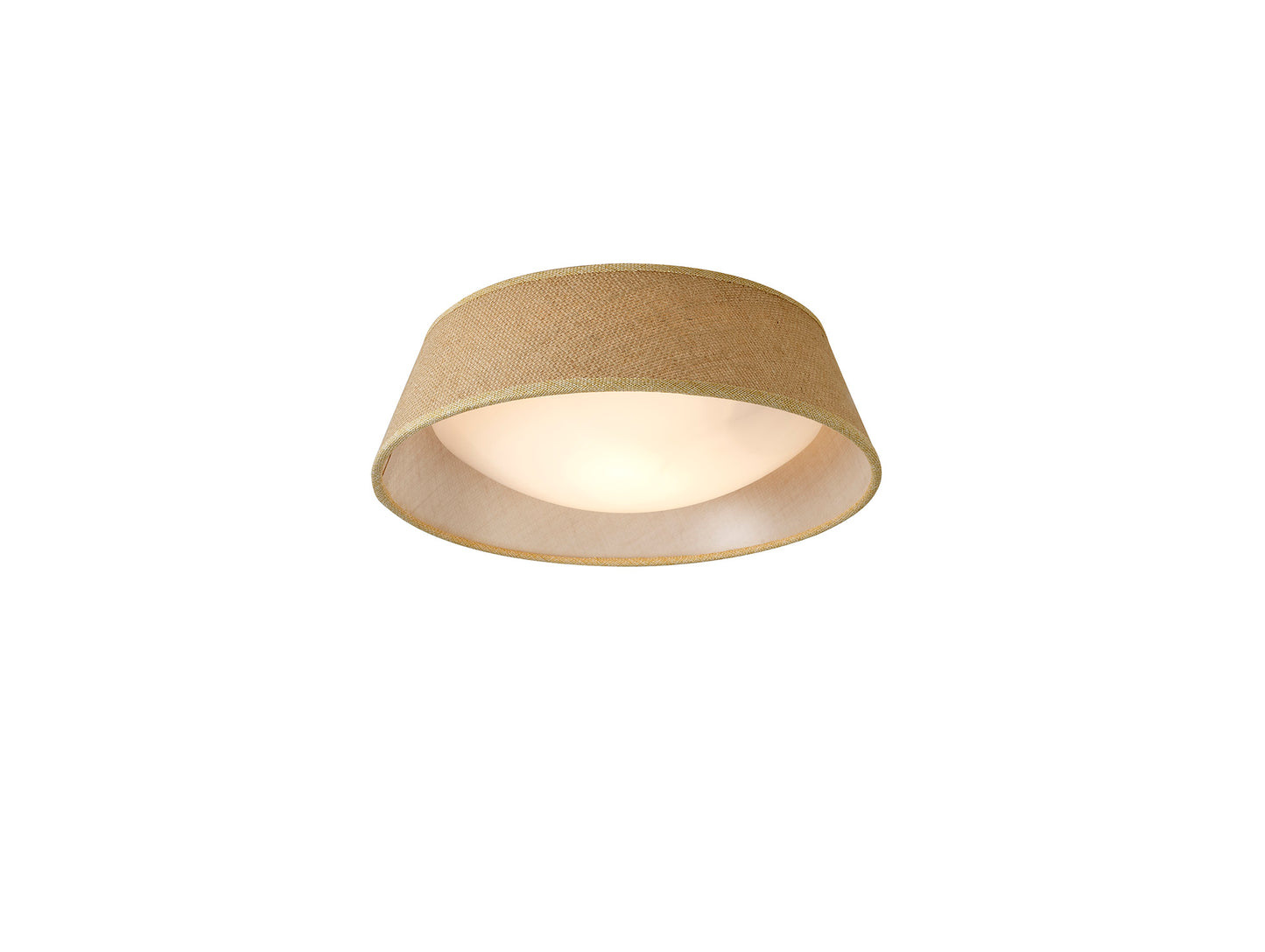 Sabina Ceiling 2 x E27 (Max 20W), Brown Linen Shade/White Acrylic by Mantra