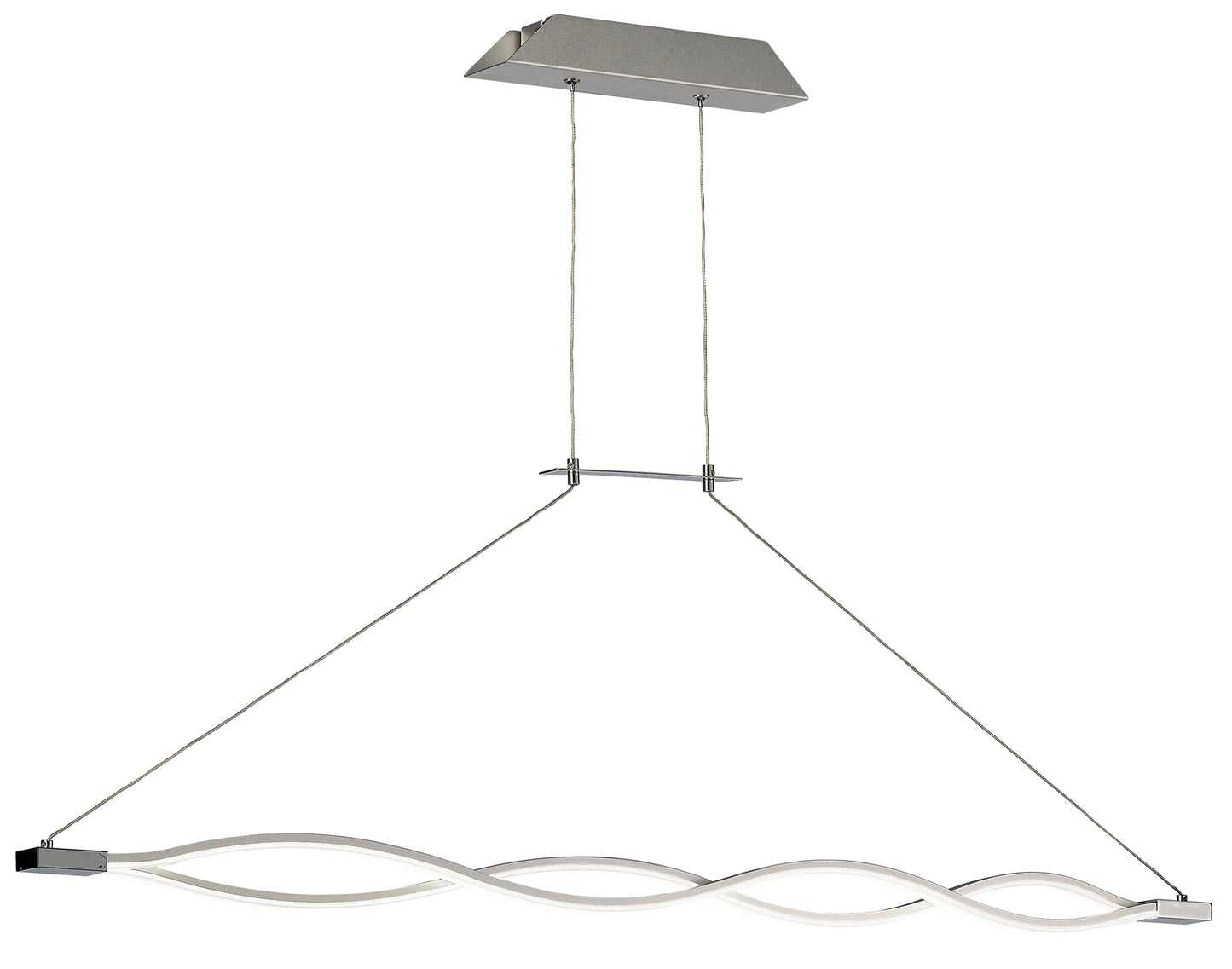 Sahara XL Linear Pendant 42W LED 3000K, 3400lm, Silver, Frosted Acrylic, Polished Chrome, 3yrs Warranty by Mantra